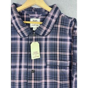 Blake Shelton Lands‎ End Mens 3XL flannel Top Blue Purple Plaid NWT